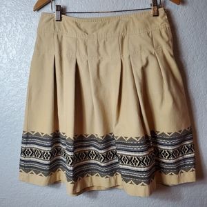 Ann Taylor LOFT Skirt With Geometric Nordic Style Pattern, Size 4